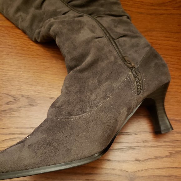 Suede Look Wide Calf Boots! - Picture 9 of 12